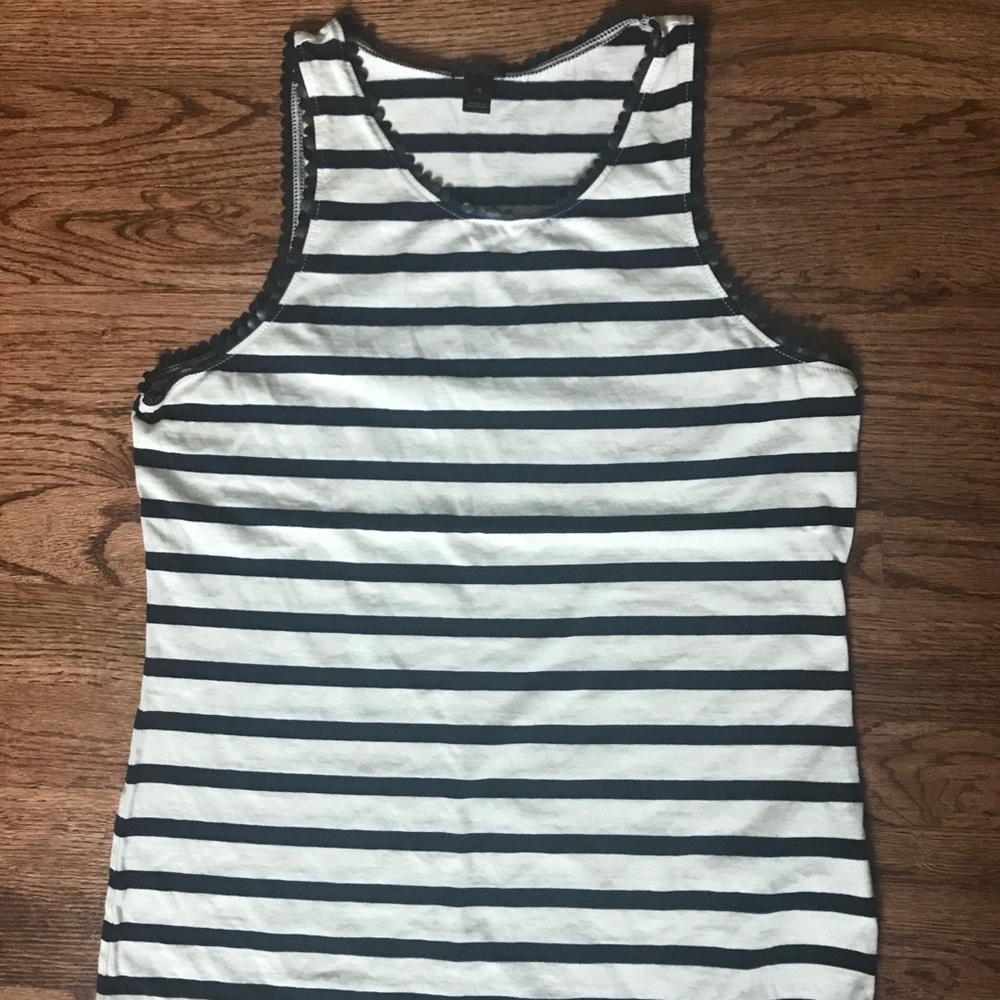 J. Crew Tank Top with leather trim